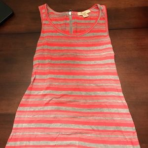 XXI Brand Gray and Coral Striped Tank Top